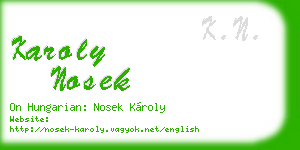 karoly nosek business card